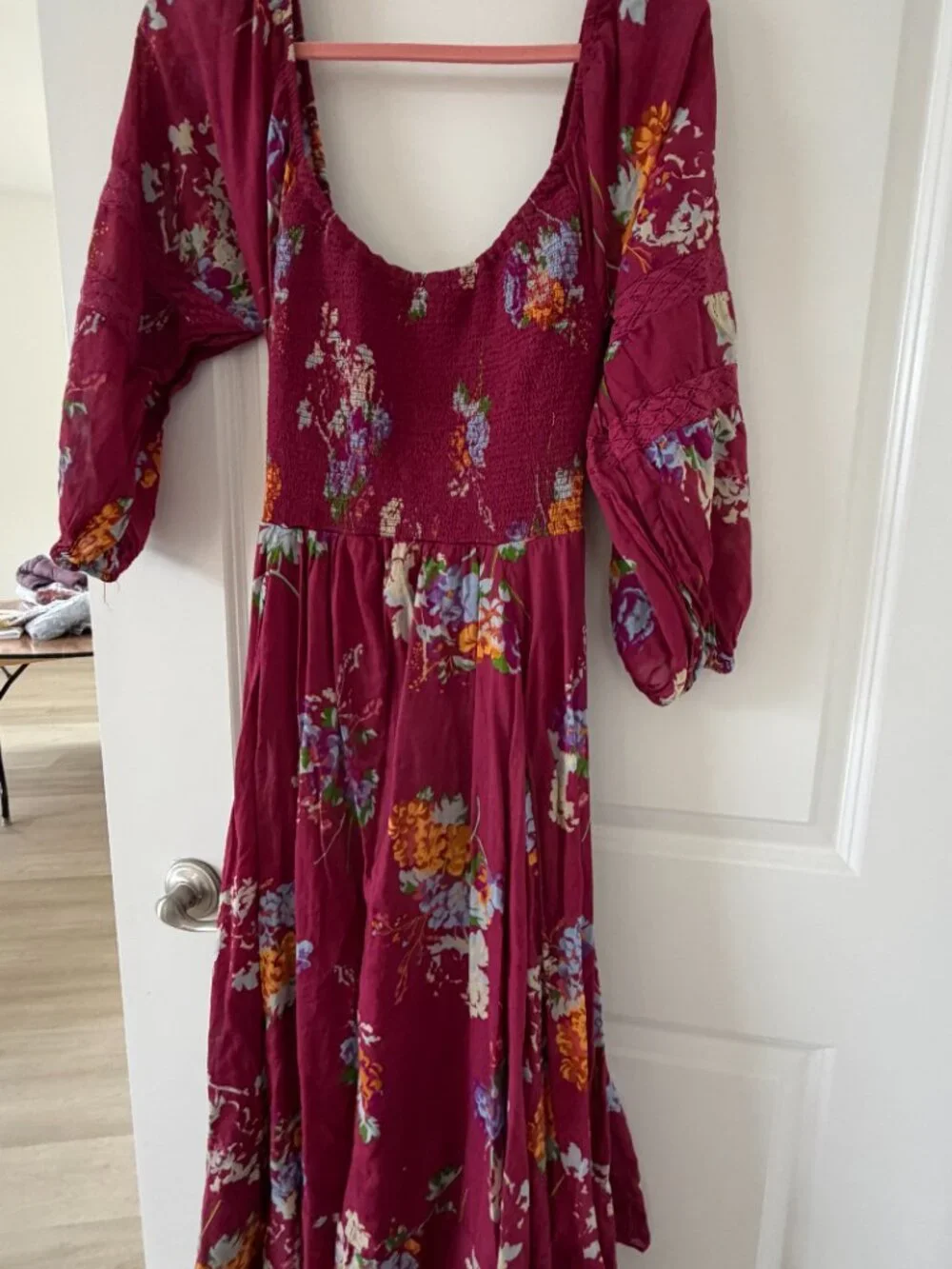Free People Morning Glory Maxi A-line Backless High Waist length 51" size Small - Picture 5 of 7